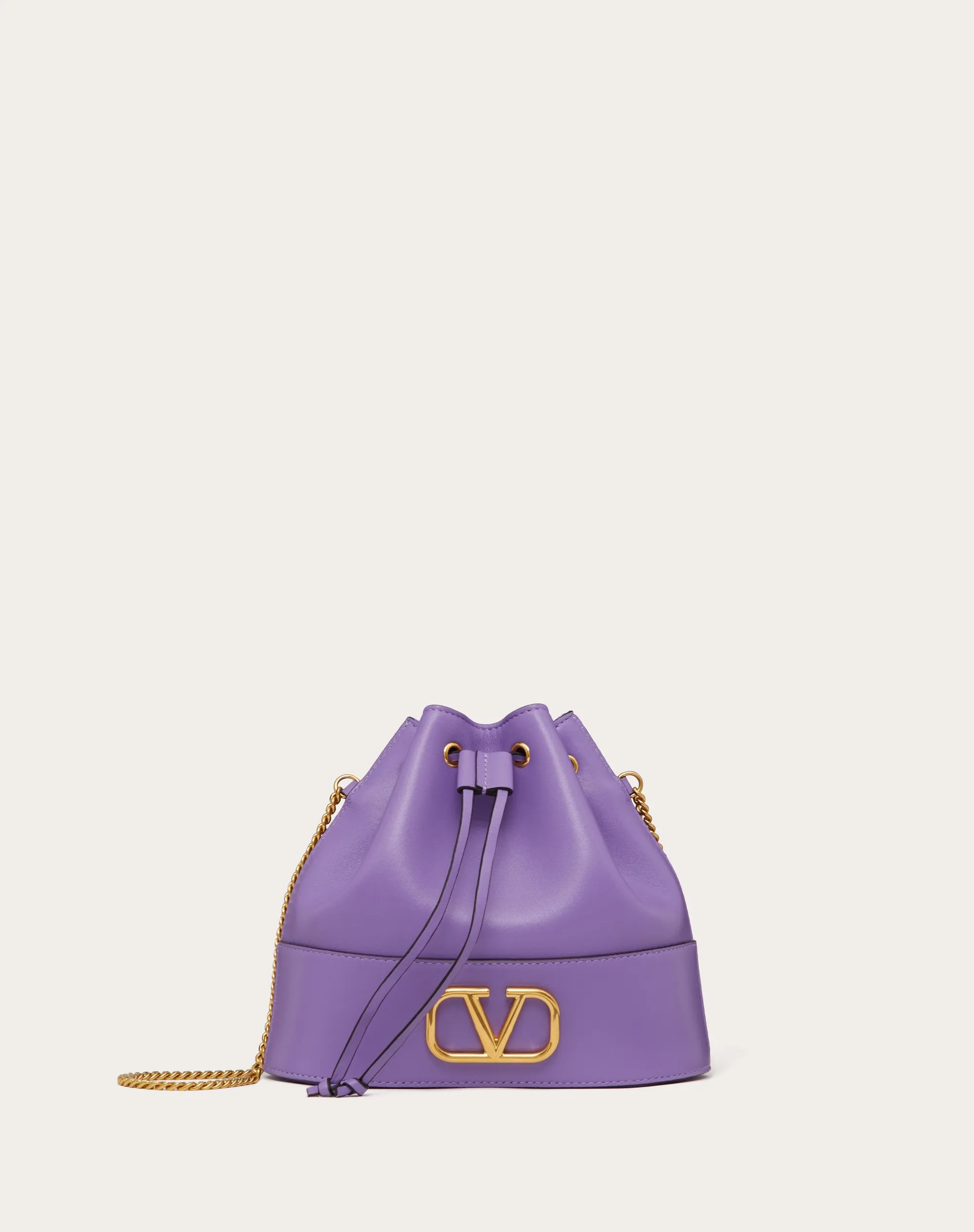 MINI SECCHIELLO CON CATENA VLOGO SIGNATURE IN NAPPA