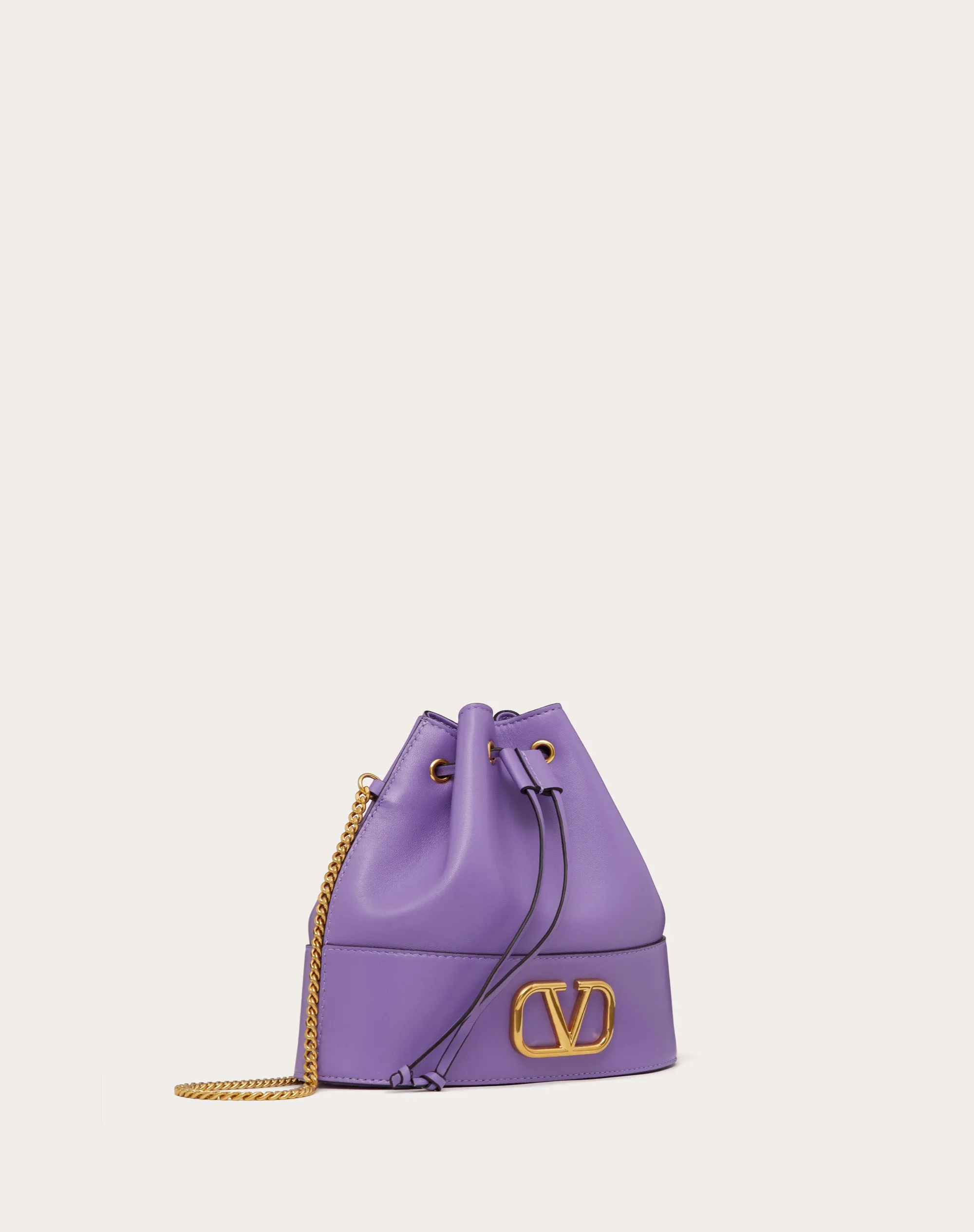 MINI SECCHIELLO CON CATENA VLOGO SIGNATURE IN NAPPA