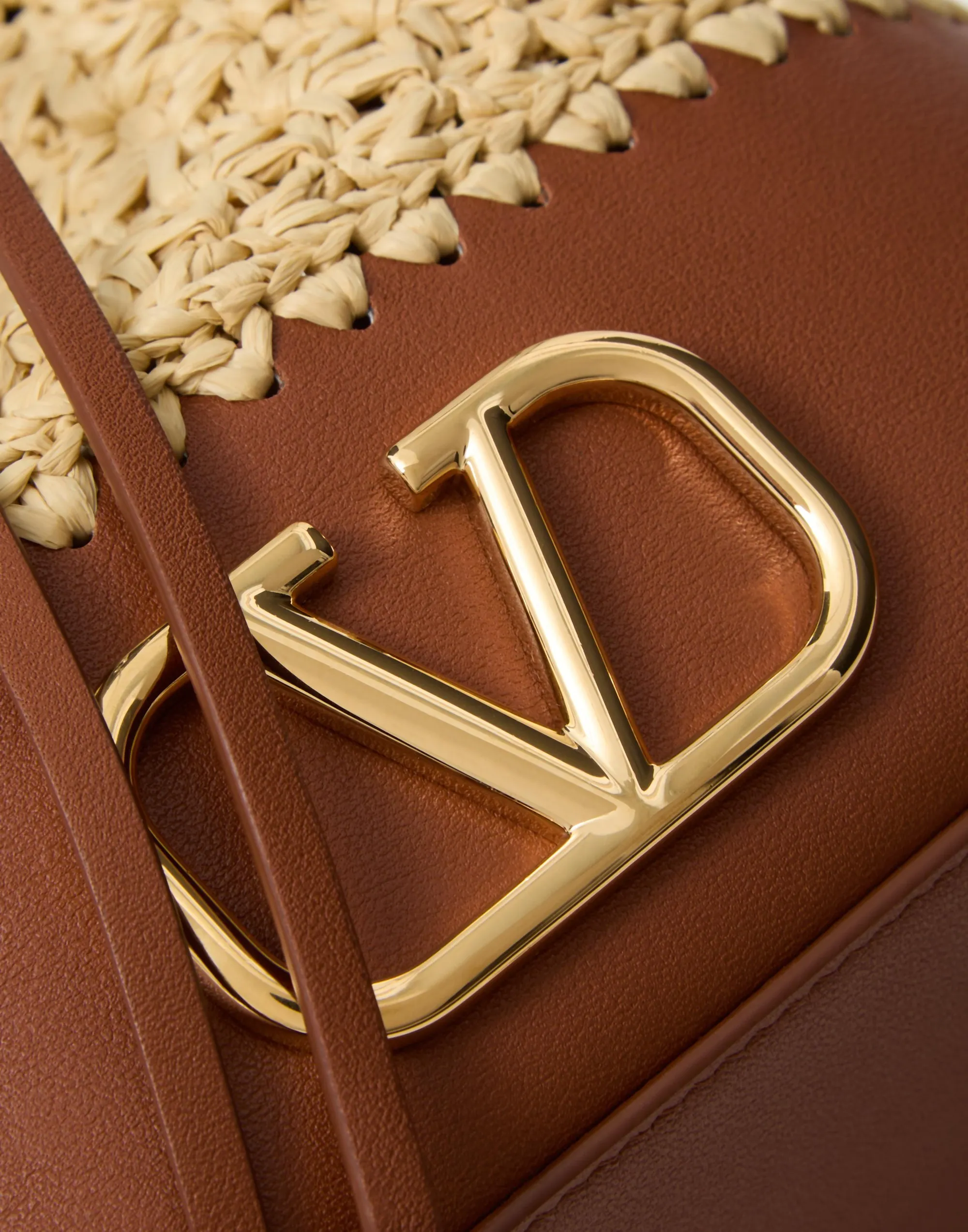 MINI SECCHIELLO CON CATENA VLOGO SIGNATURE IN RAFIA
