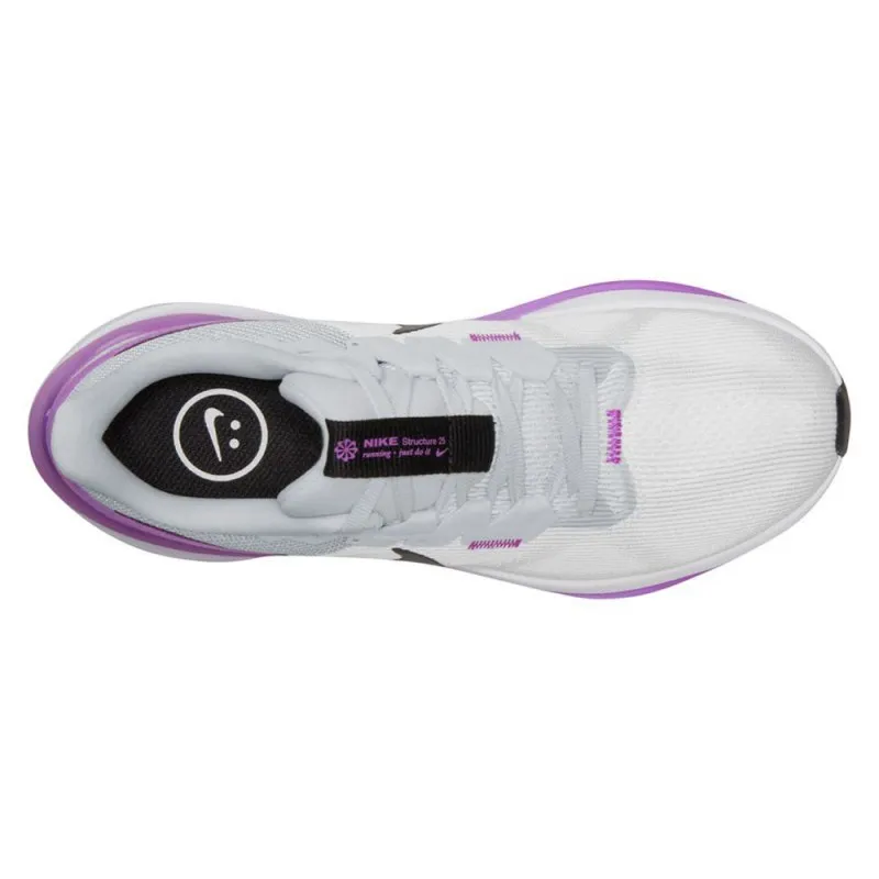 Nike Air Zoom Structure 25 Bianco Nero-Pure Platinu - Scarpe Running Donna