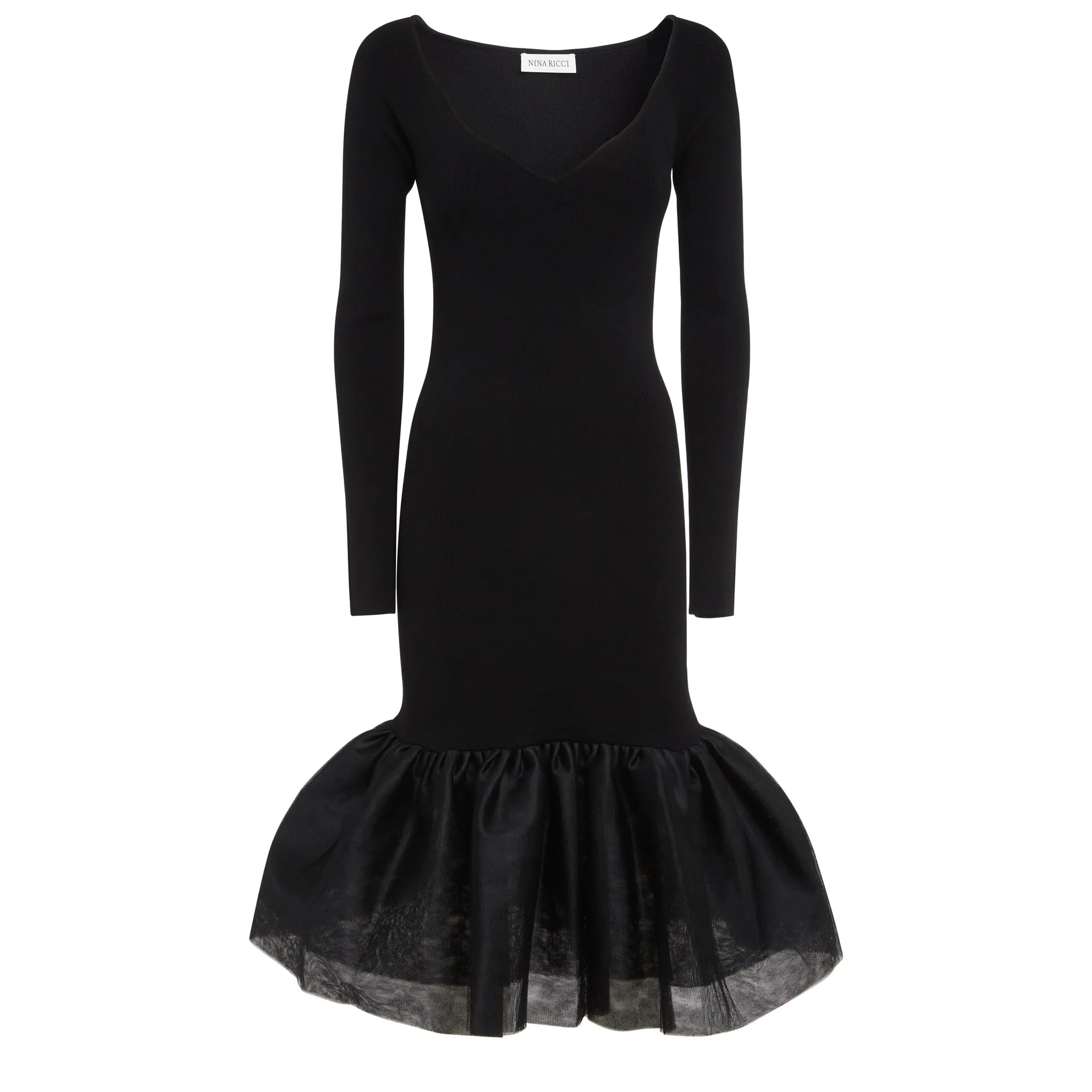 NINA RICCI  Mini abito in lana nero