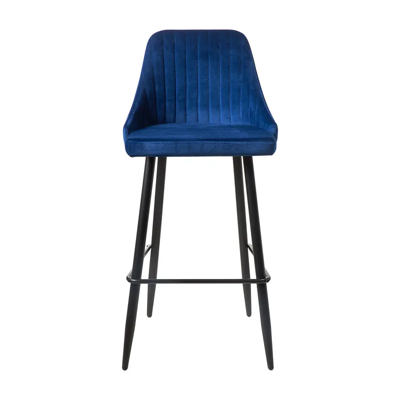 Novità Home Velluto - Set 2 sgabelli in velluto blu