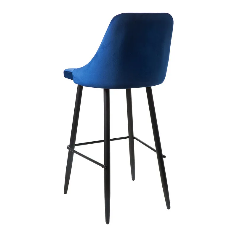 Novità Home Velluto - Set 2 sgabelli in velluto blu