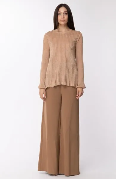 Pantalone a palazzo basic Gianduia