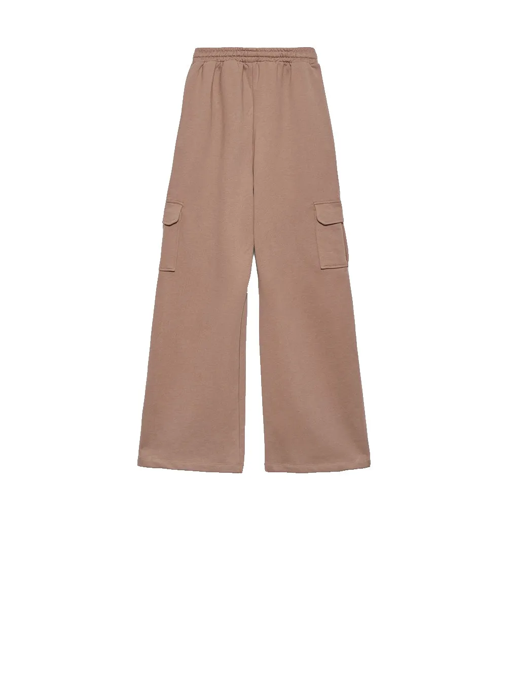 Pantalone A Palazzo In Felpa - Tortora