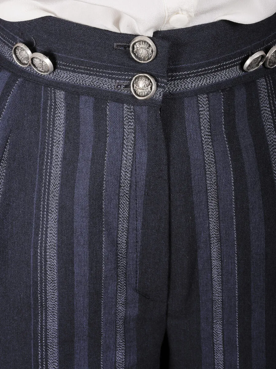 Pantalone francese gessato a palazzo
