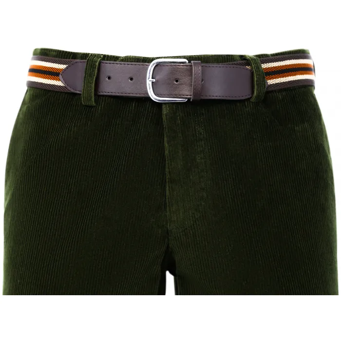 Pantalone in velluto a coste elasticizzato Dark Green