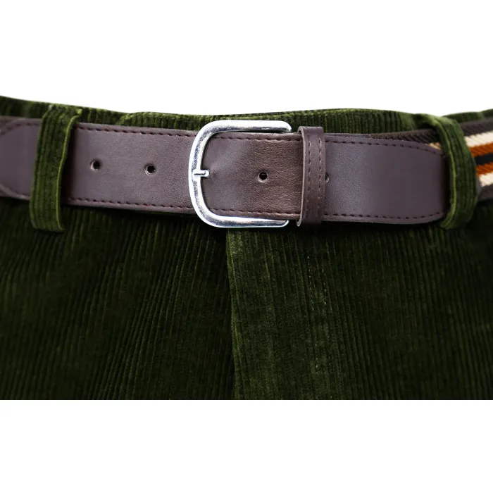 Pantalone in velluto a coste elasticizzato Dark Green