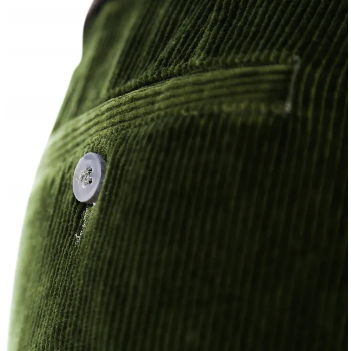 Pantalone in velluto a coste elasticizzato Dark Green