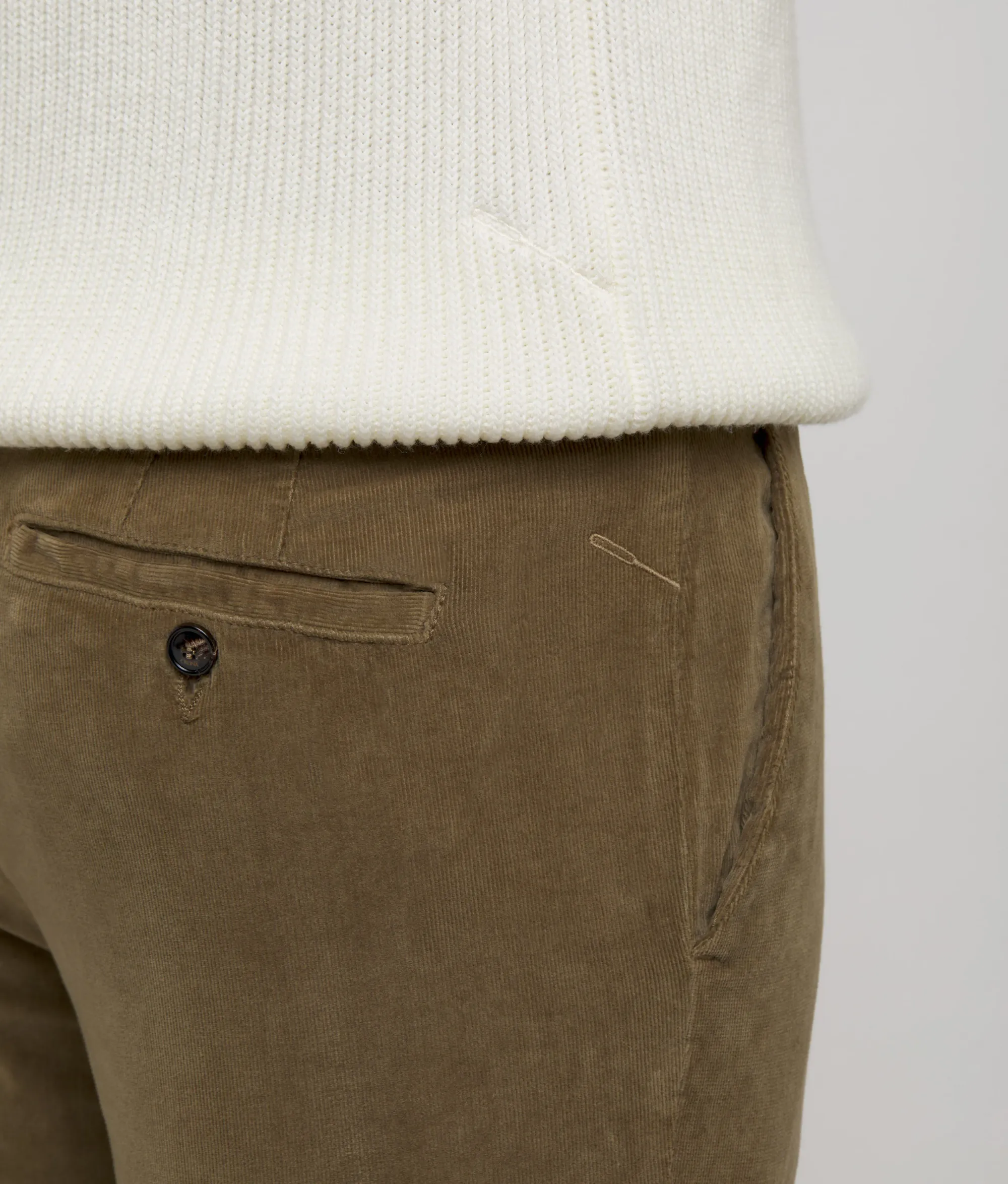 PANTALONE "BRERA" VERDE IN VELLUTO MILLERIGHE