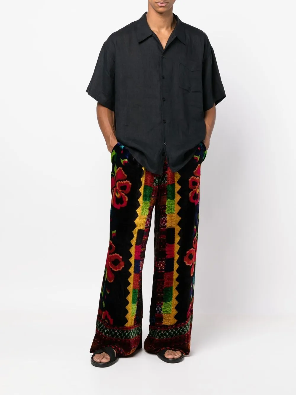 pantalone velluto fantasia