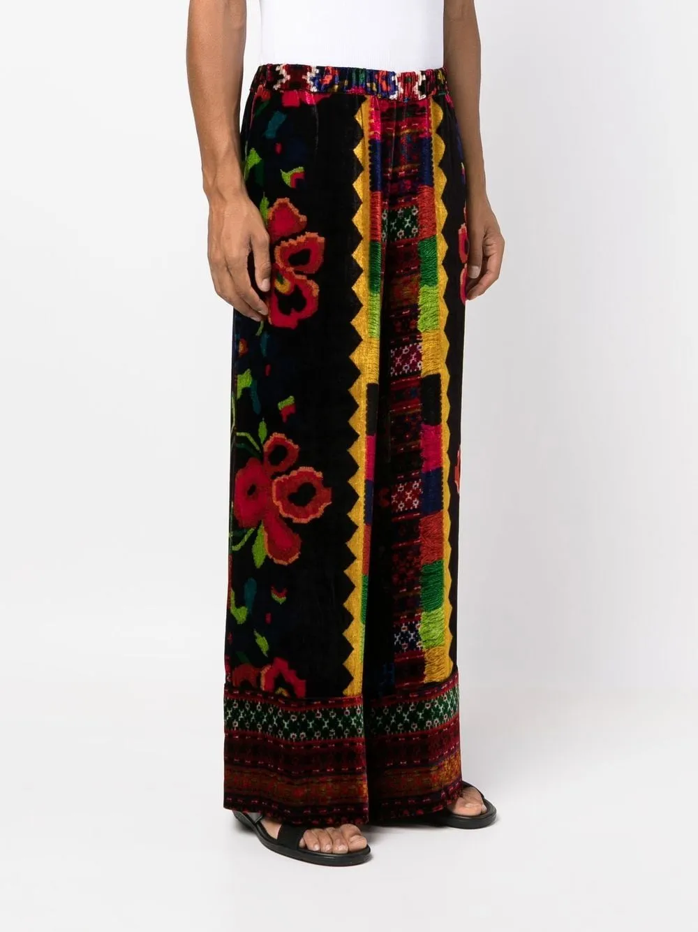 pantalone velluto fantasia