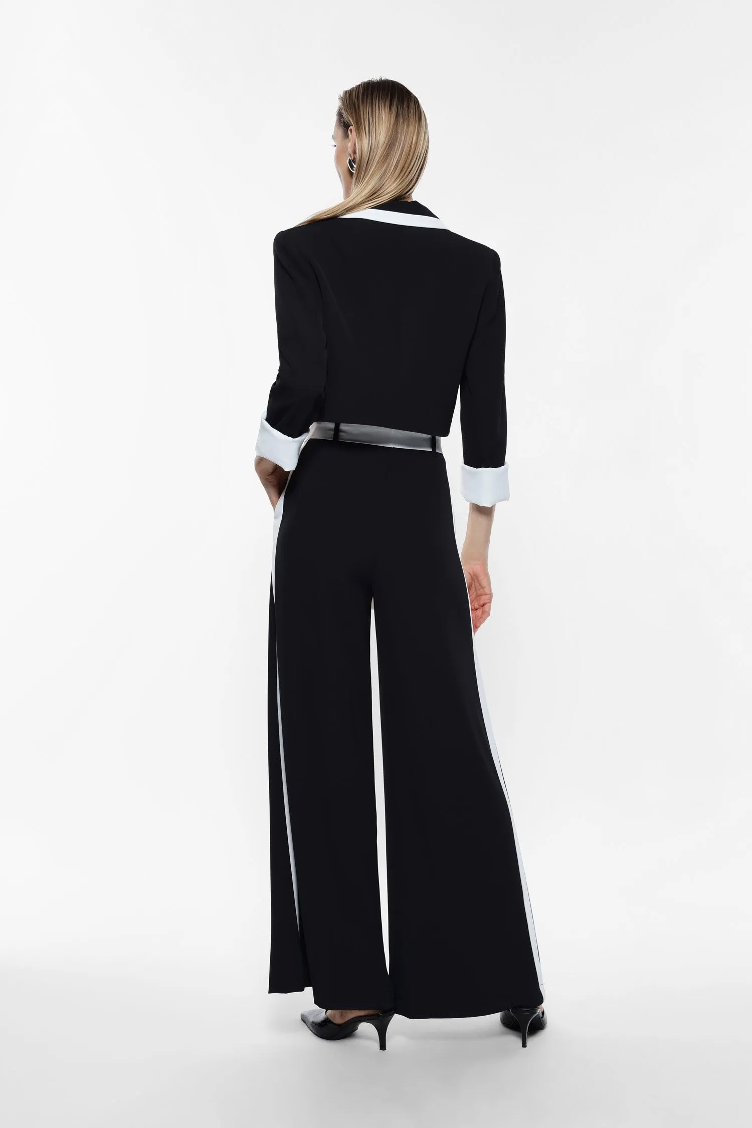   Pantaloni a palazzo con cintura a fiocco     