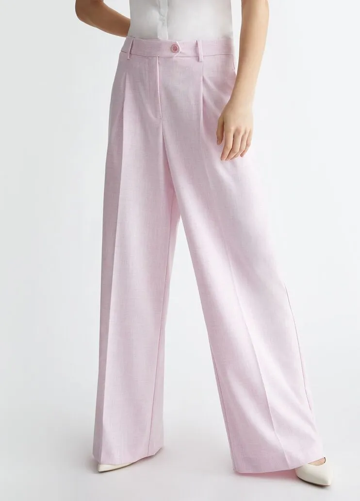 Pantaloni a palazzo in twill liu jo