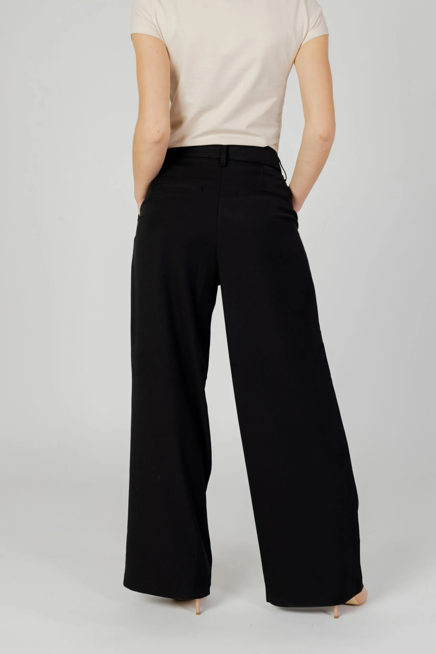 Pantaloni a palazzo Only Onlleora Hw Wide Nero