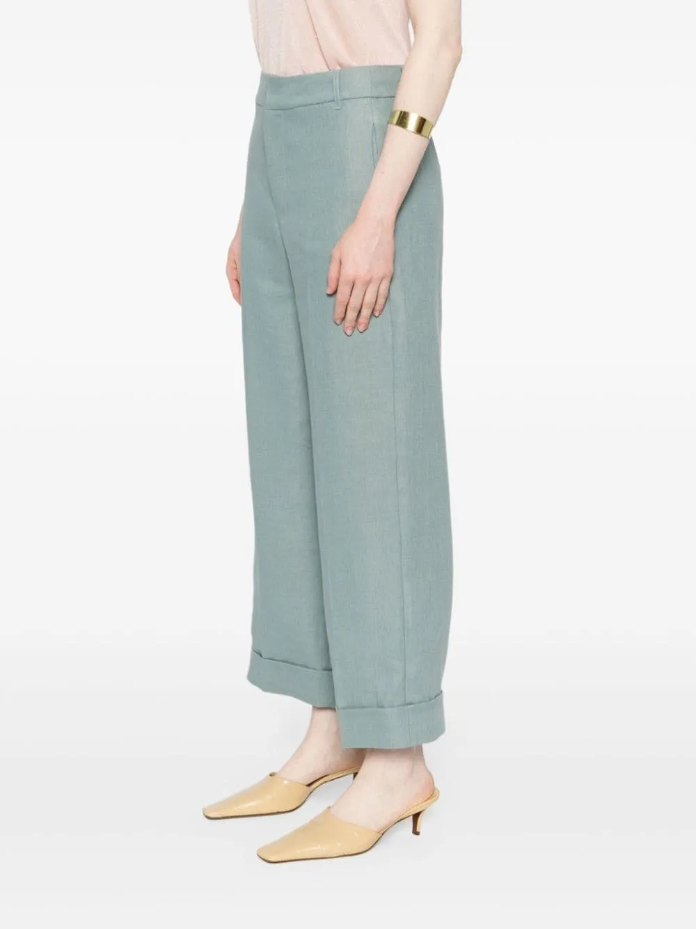 Pantaloni a palazzo Salix con vita alta in azzurro - donna