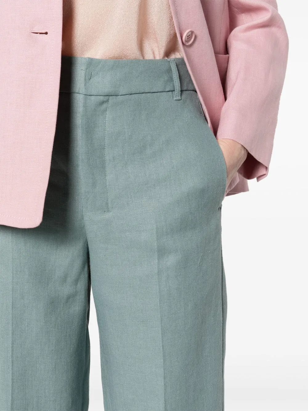 Pantaloni a palazzo Salix con vita alta in azzurro - donna