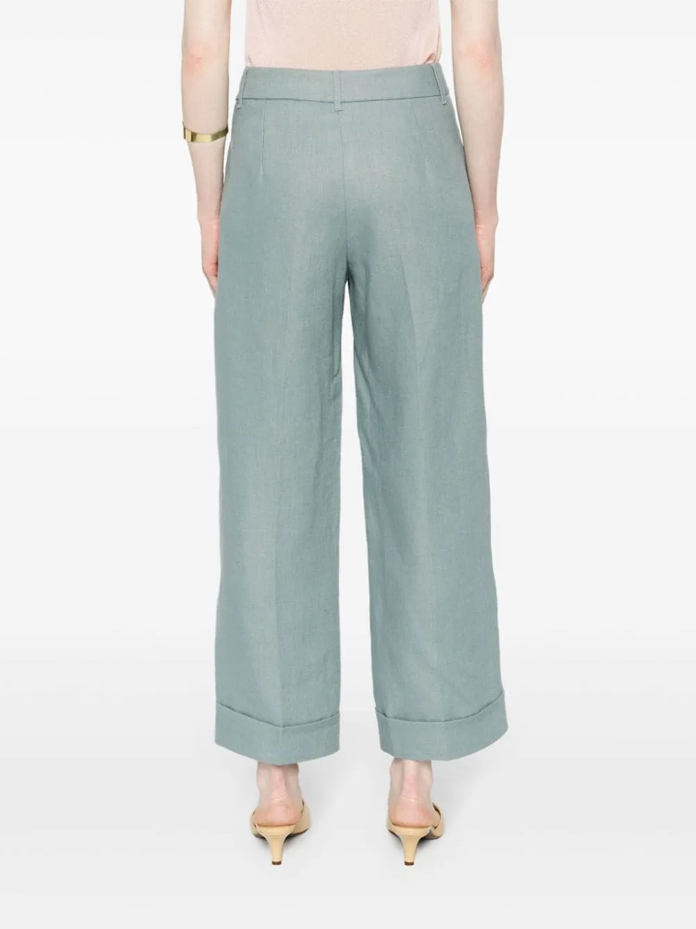 Pantaloni a palazzo Salix con vita alta in azzurro - donna