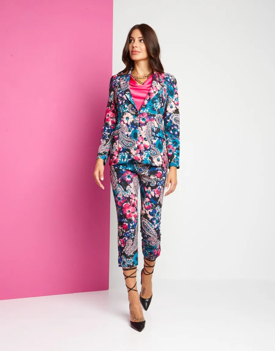 Pantaloni capri fantasia floreale