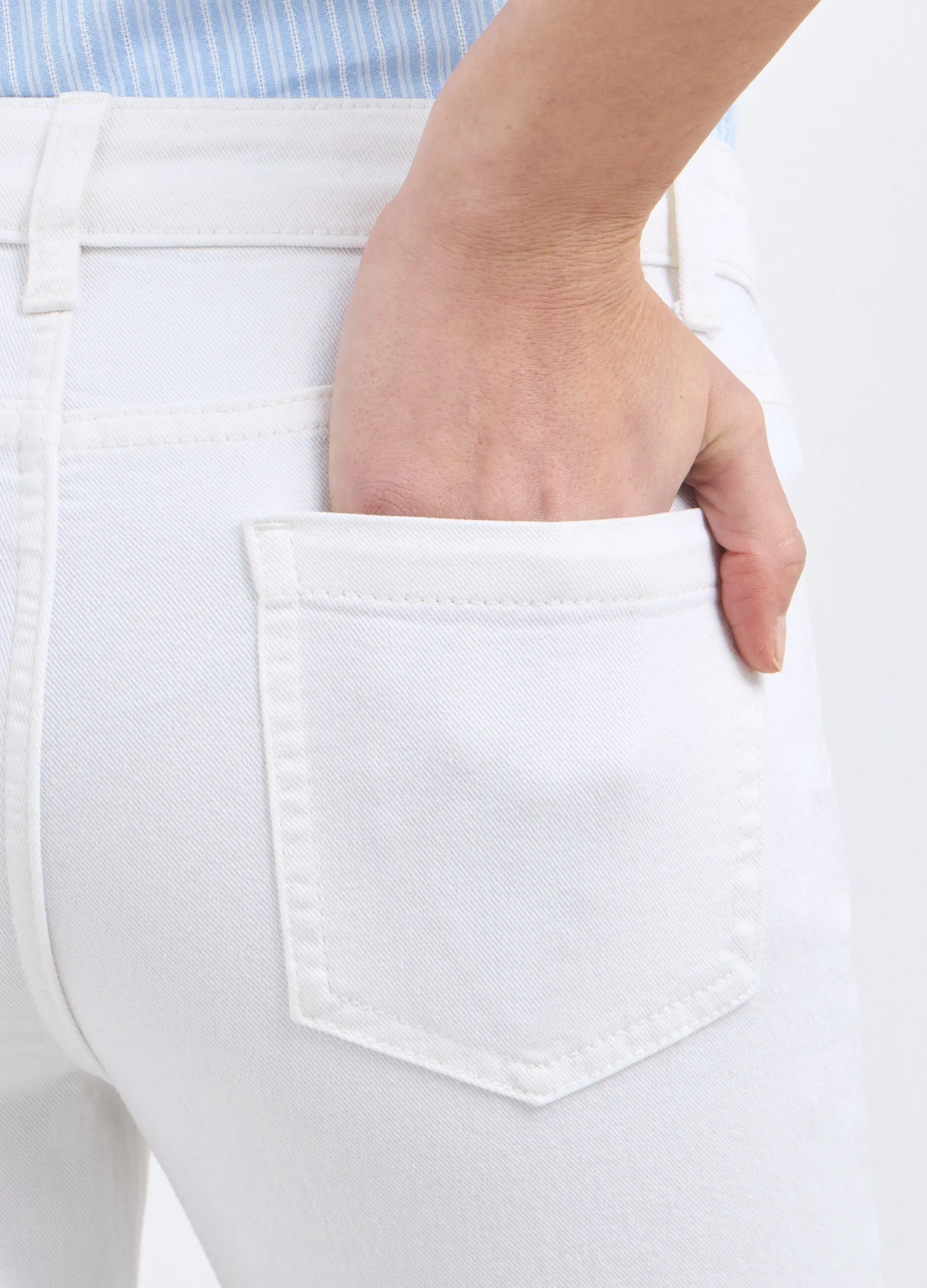 Pantaloni capri in misto cotone donna