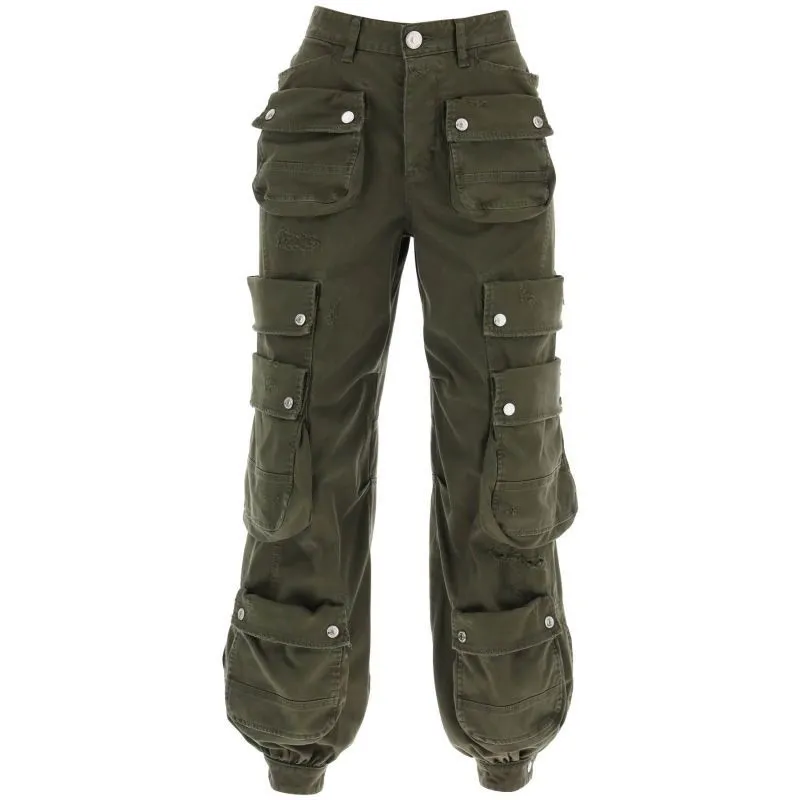 Pantaloni cargo a gamba ampia