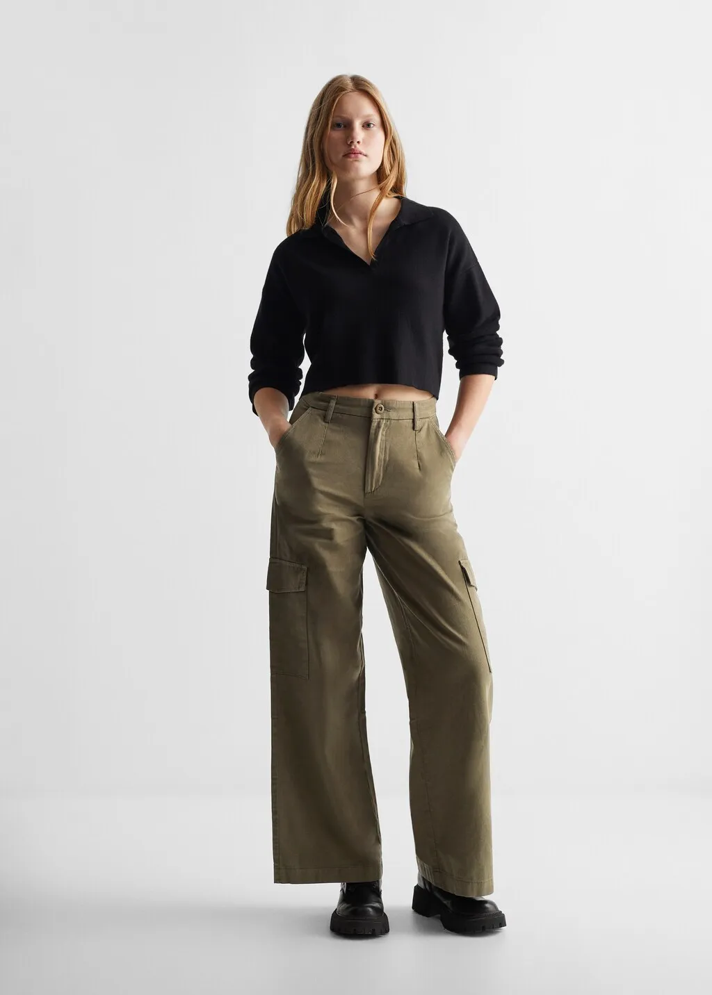 Pantaloni cargo cotone