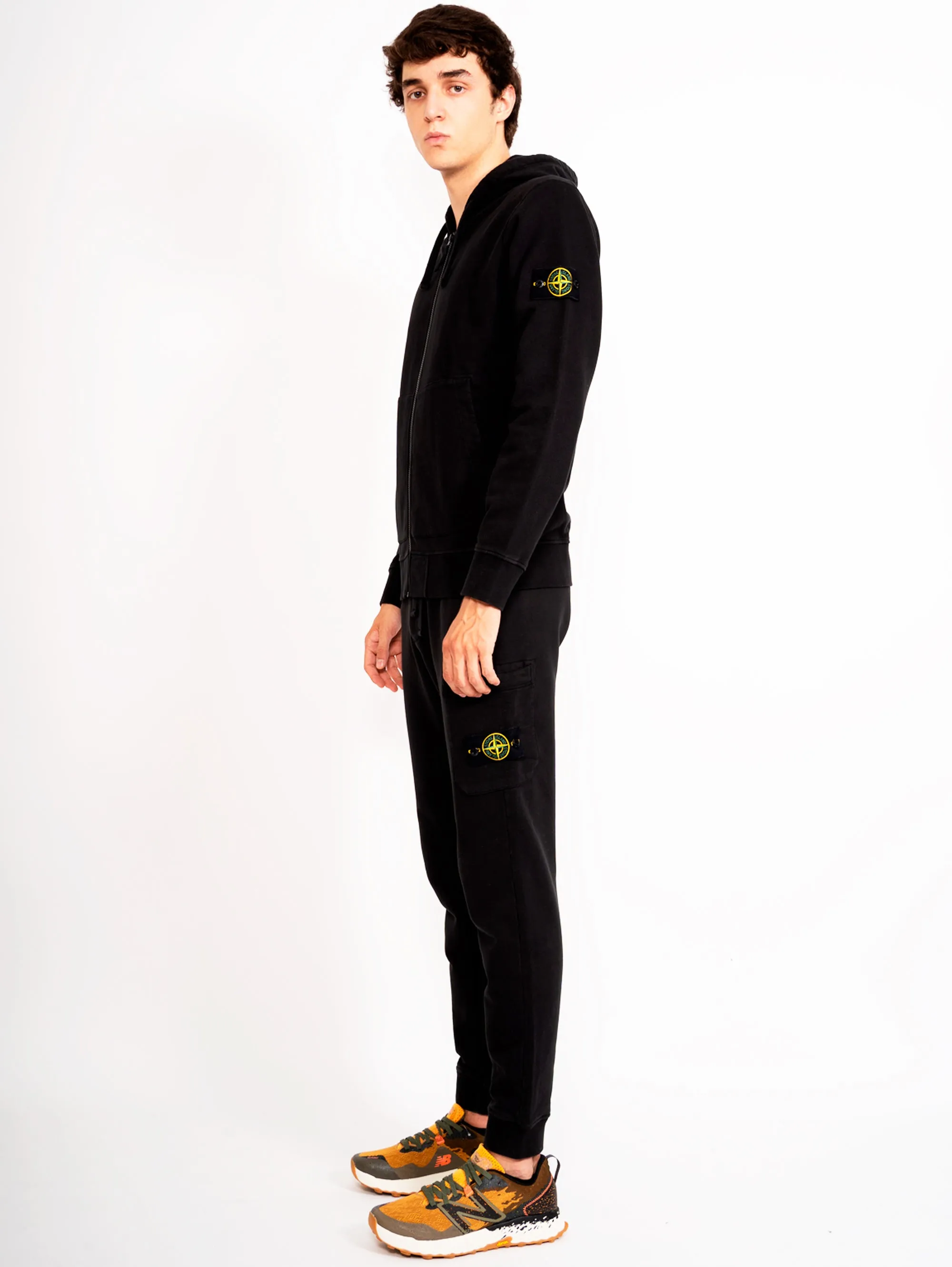Pantaloni Cargo in Felpa Nero