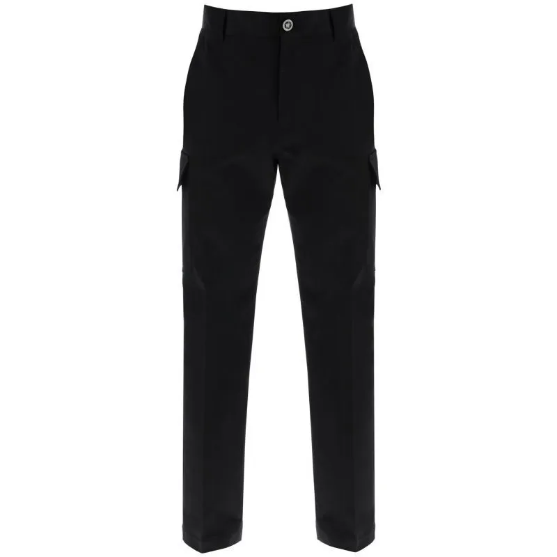 Pantaloni cargo in gabardina di cotone