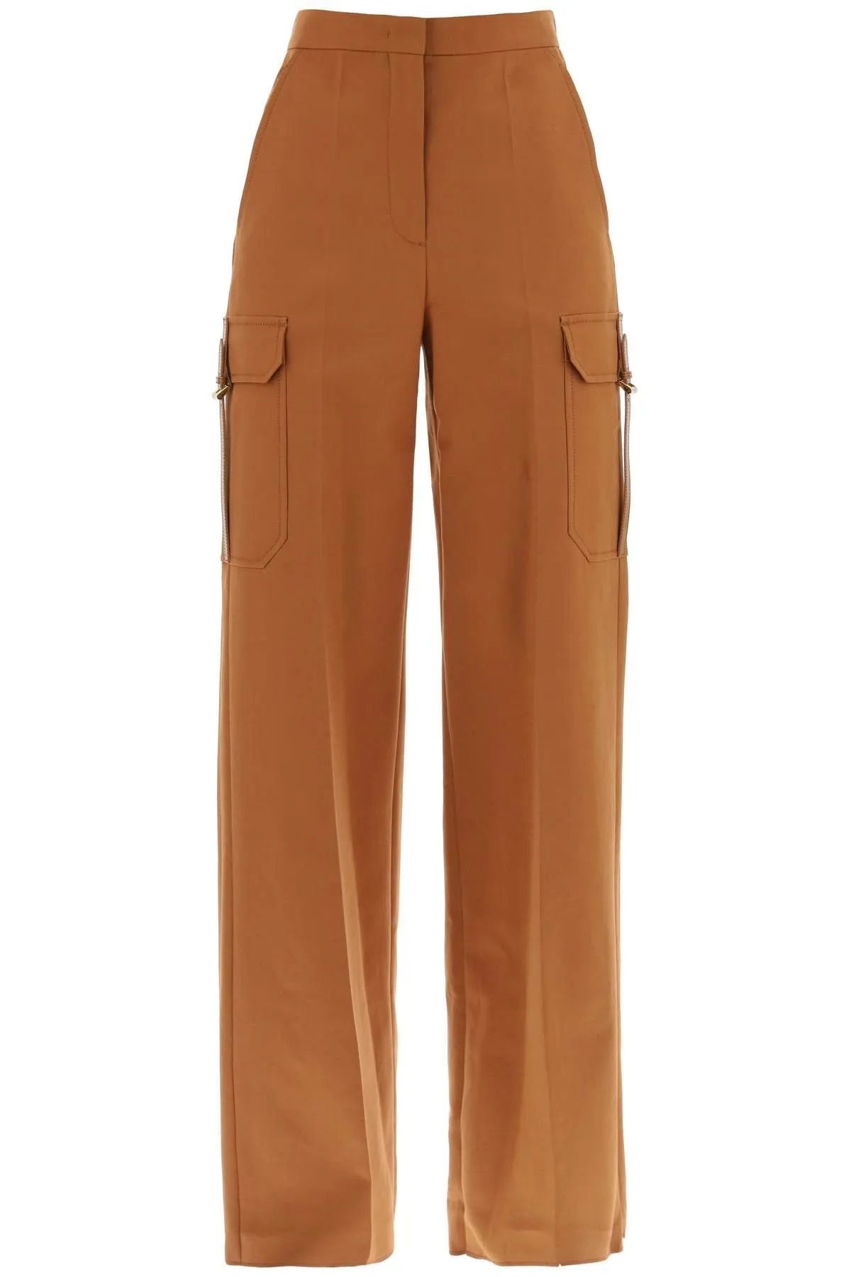 Pantaloni cargo in raso stretch
