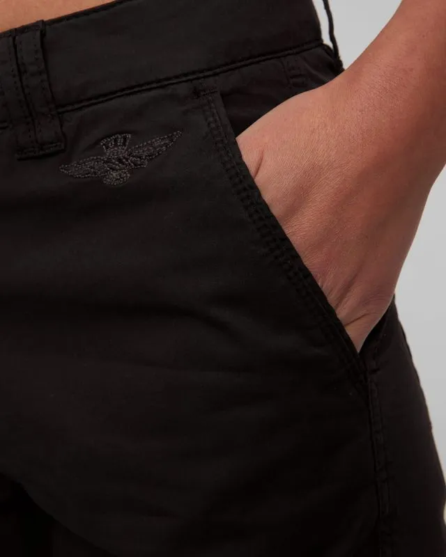 Pantaloni cargo neri da donna Aeronautica Militare