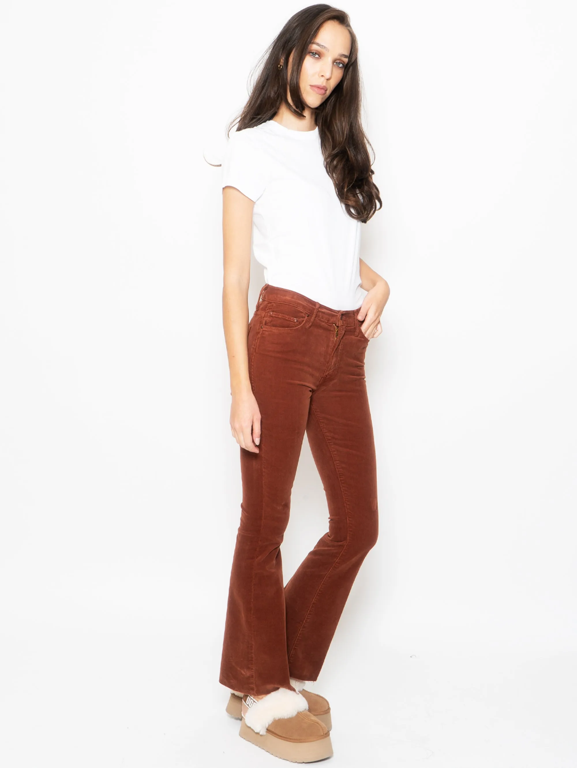 Pantaloni in Velluto a Coste Marrone