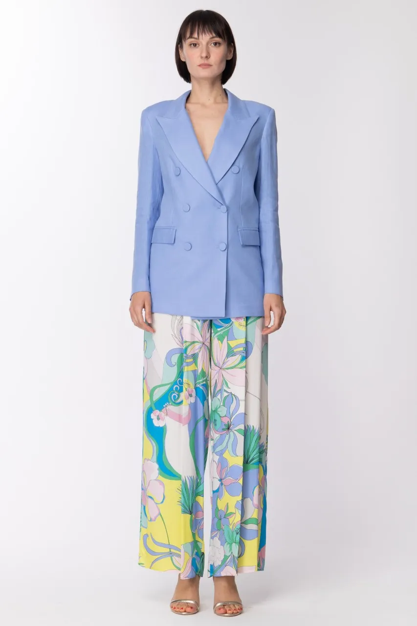 Pantaloni palazzo con stampa Iris STAMPA IRIS