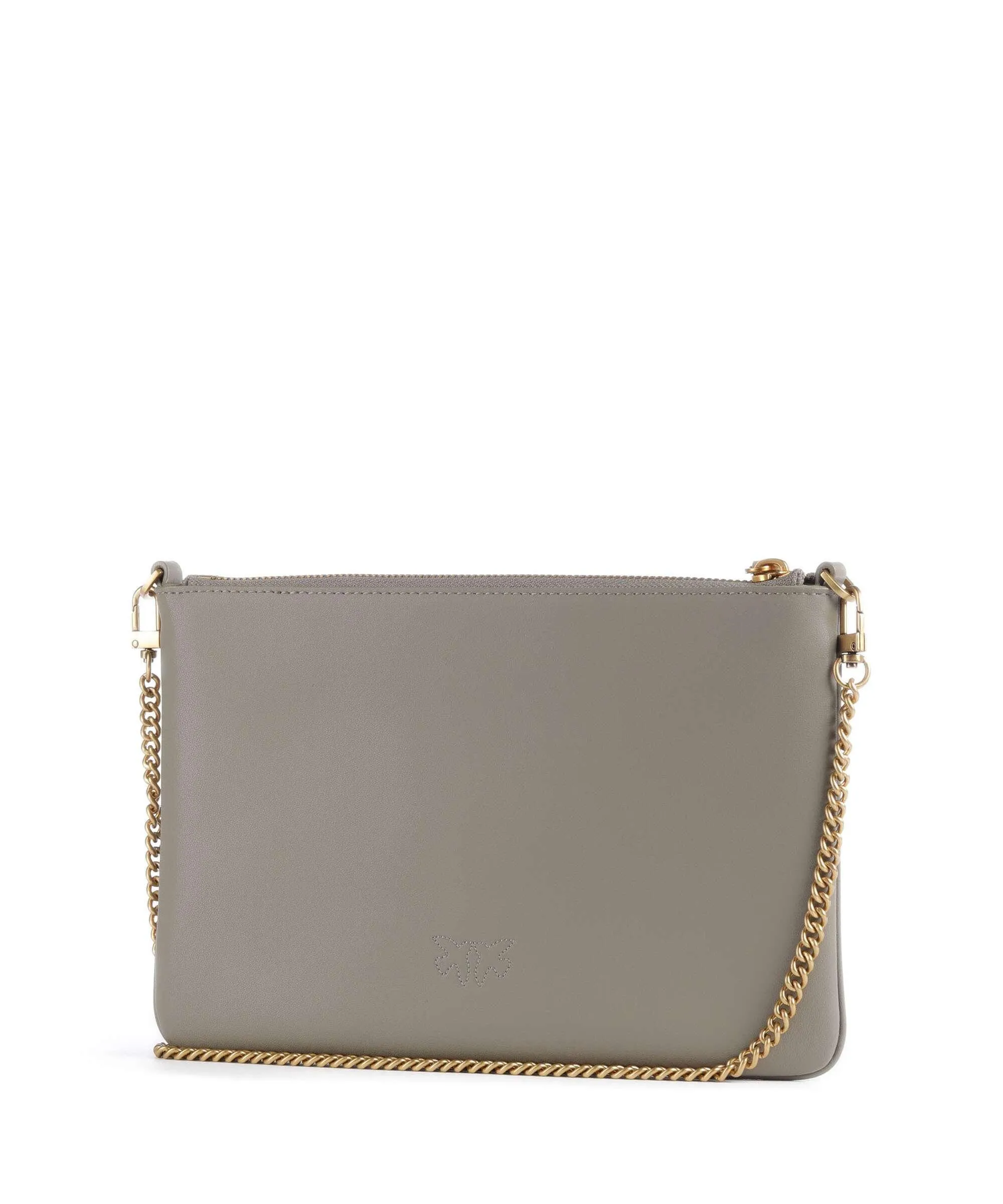  Pinko Flat Classic Borsa a tracolla pelle di vacchetta finemente grana taupe  