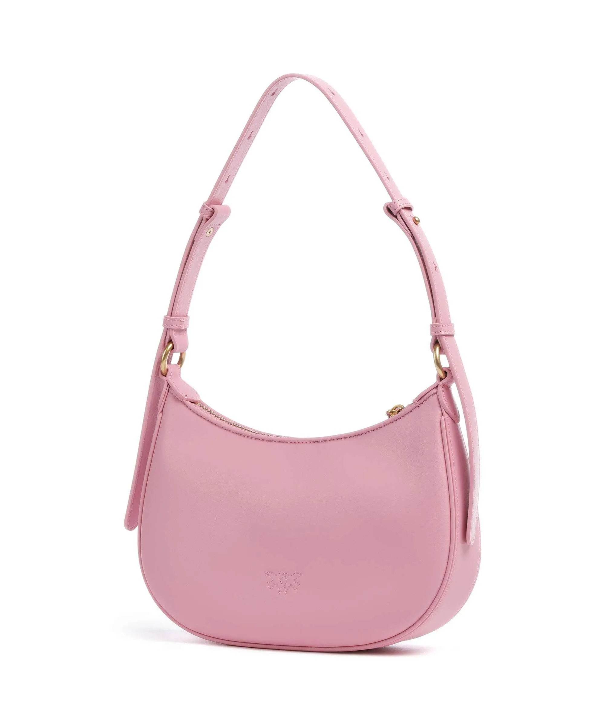  Pinko Half Moon Mini Borsa a spalla pelle di vacchetta finemente grana rosa  