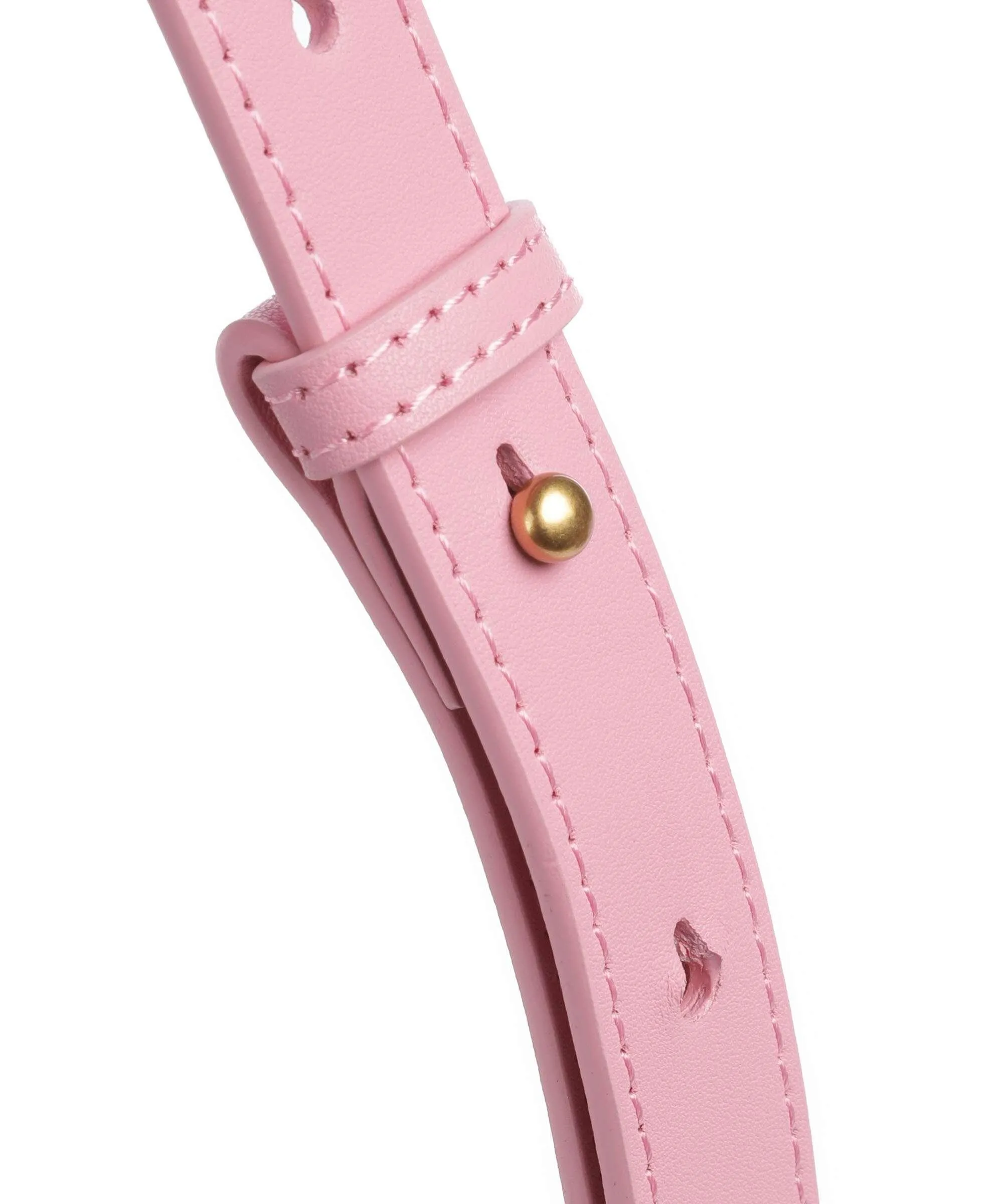  Pinko Half Moon Mini Borsa a spalla pelle di vacchetta finemente grana rosa  