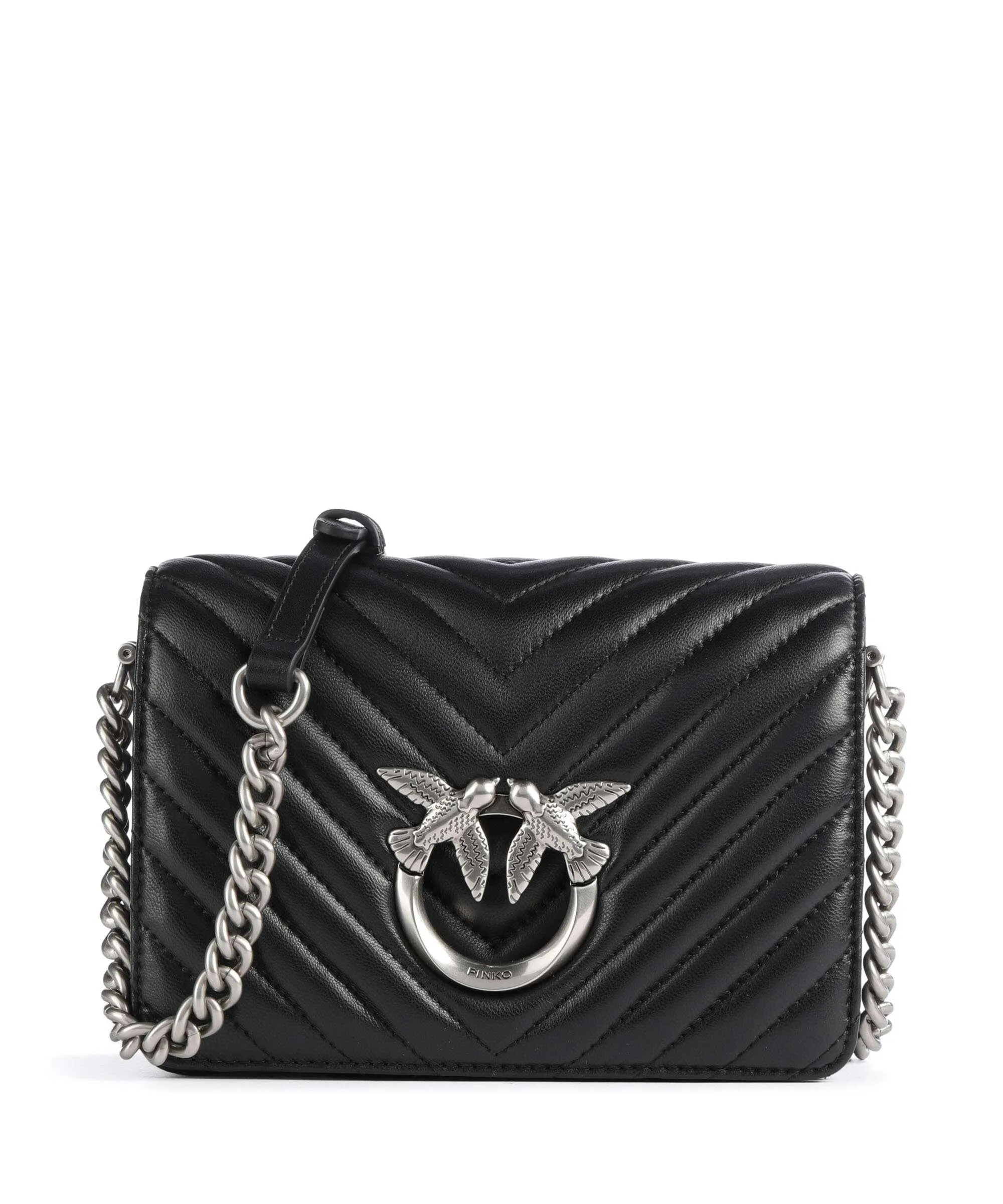  Pinko Love Click Mini Borsa a tracolla pelle di pecora nero  