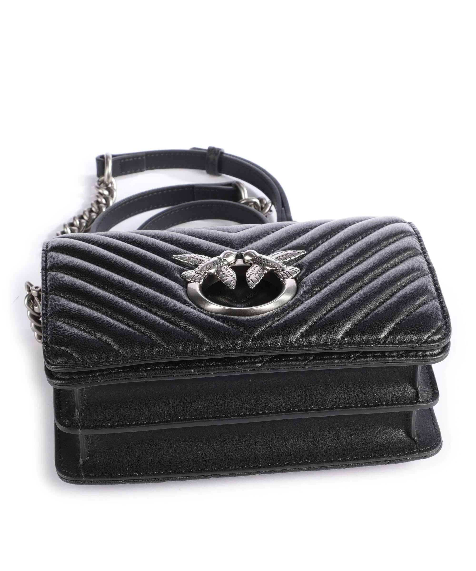  Pinko Love Click Mini Borsa a tracolla pelle di pecora nero  