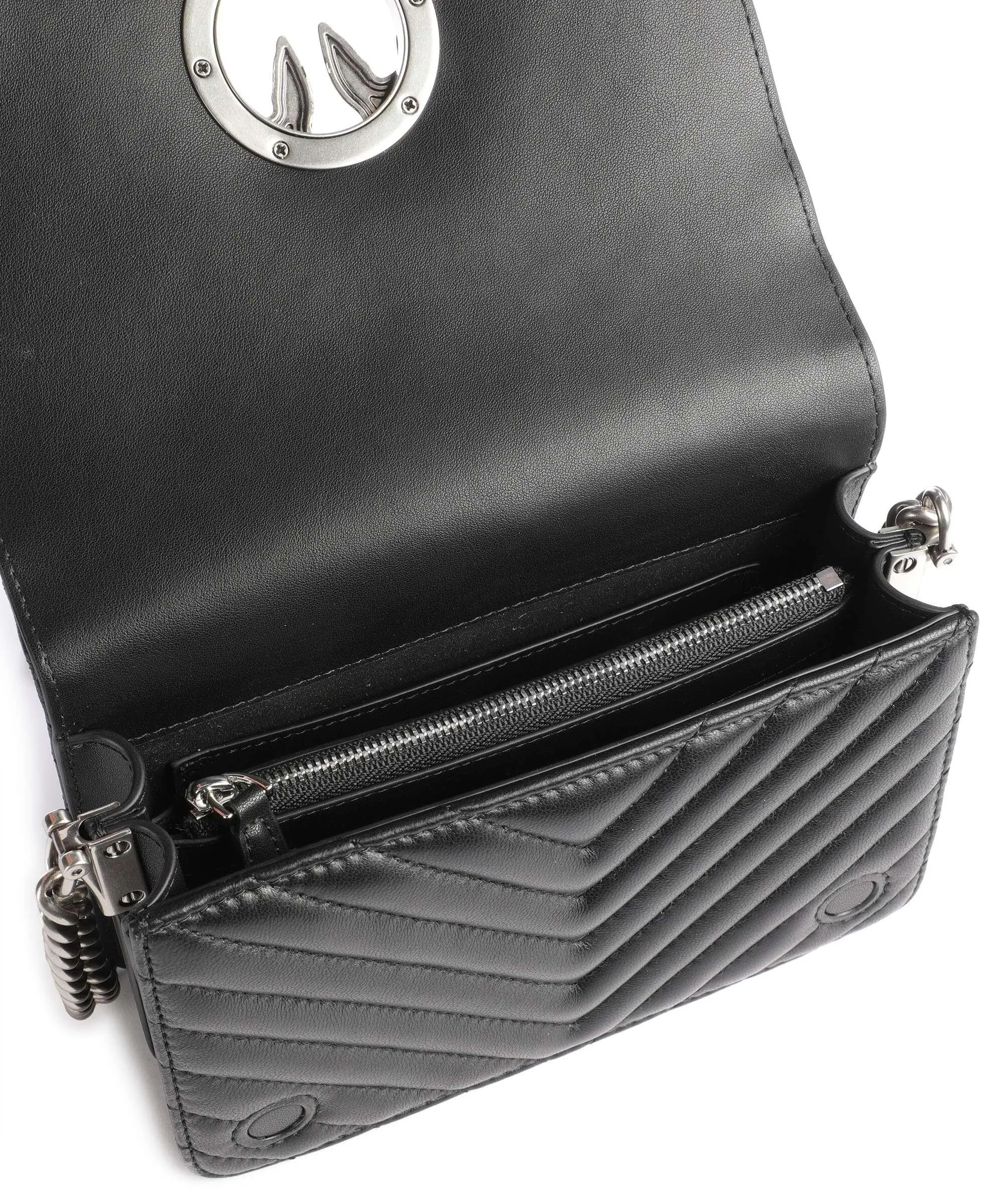  Pinko Love Click Mini Borsa a tracolla pelle di pecora nero  