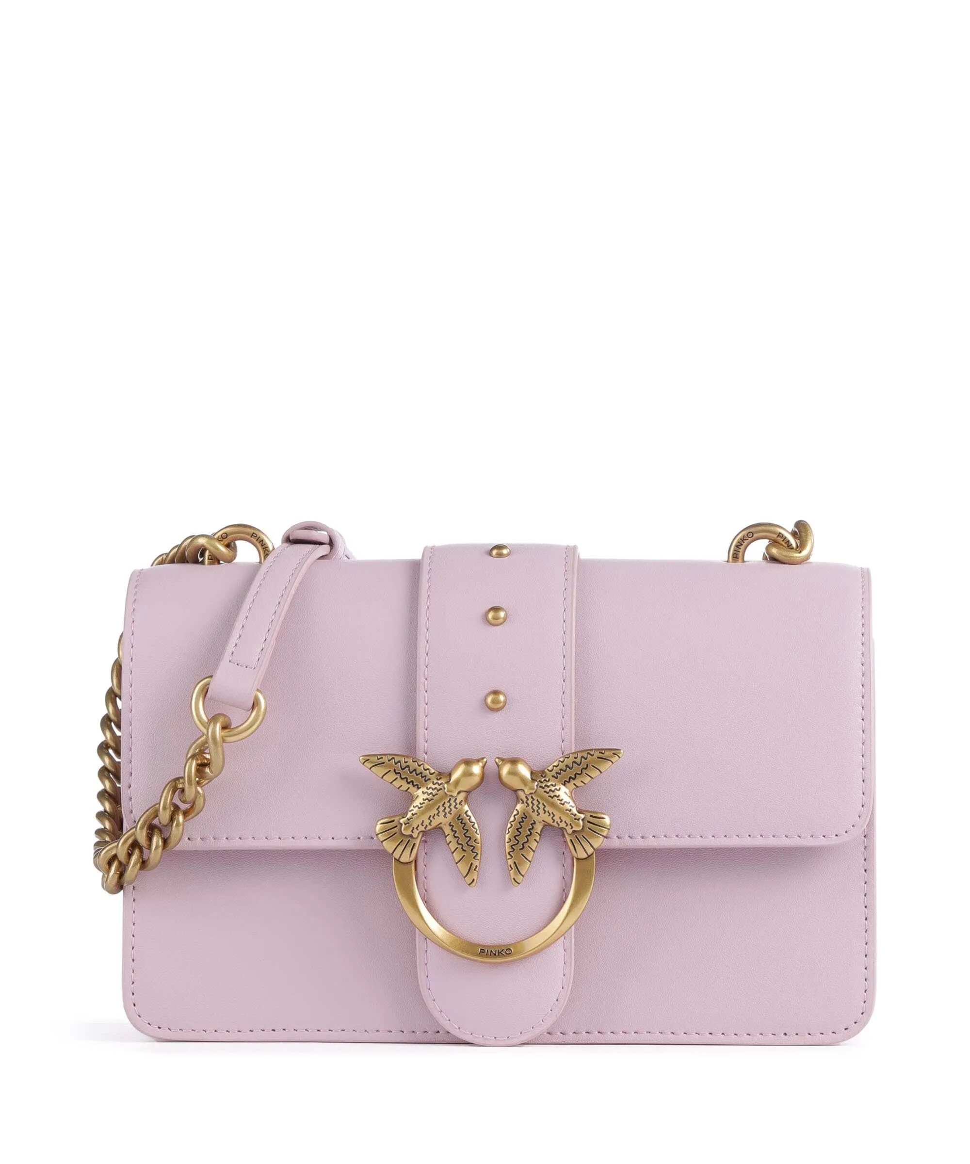  Pinko Love One Mini Borsa a tracolla pelle di vitello finemente grana viola  