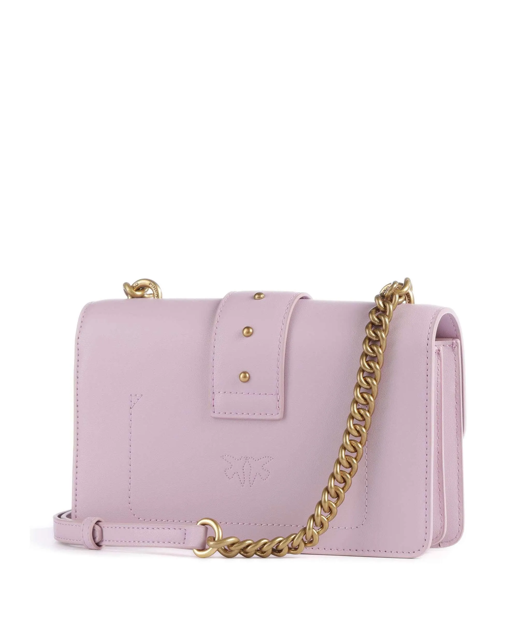  Pinko Love One Mini Borsa a tracolla pelle di vitello finemente grana viola  