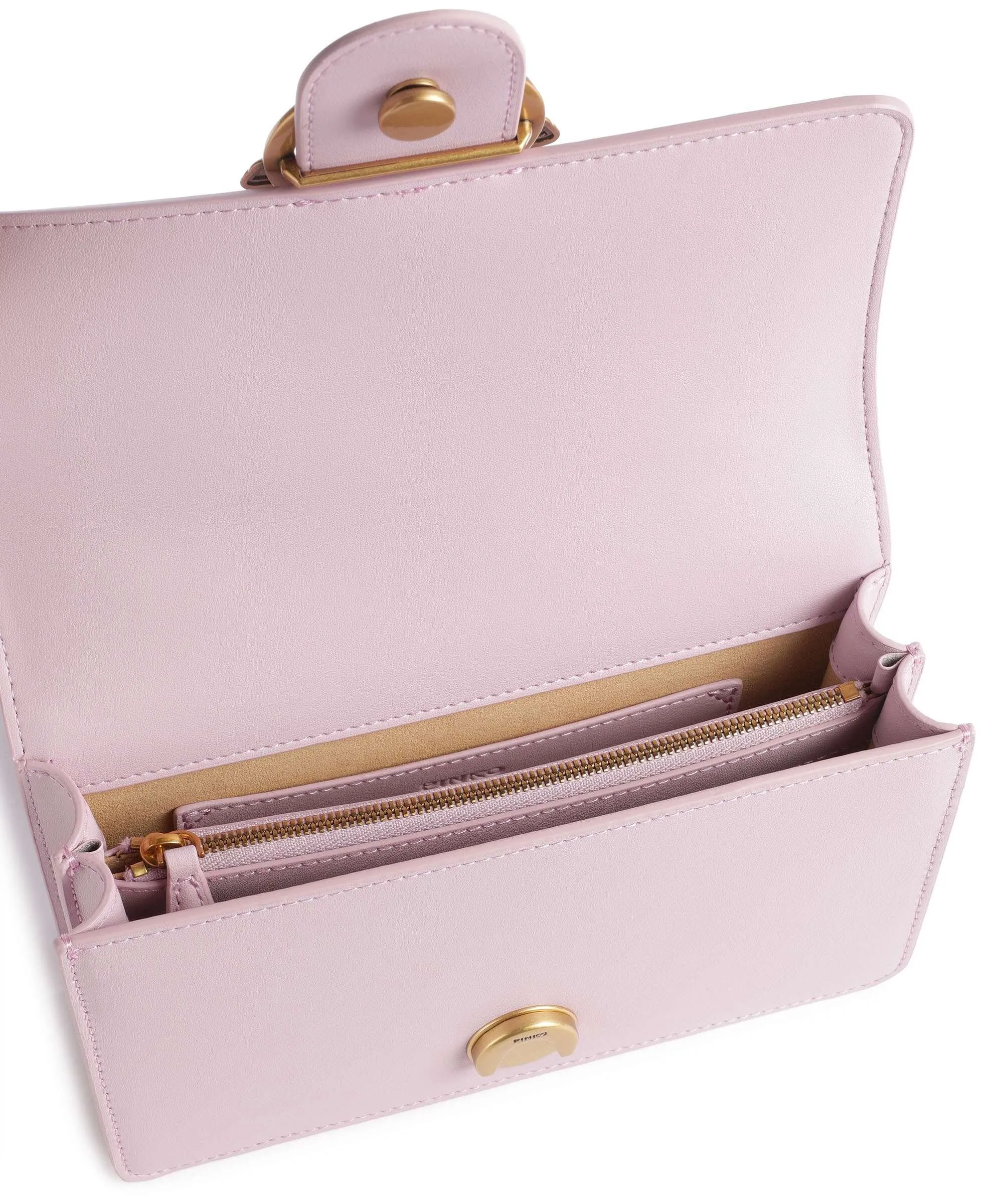  Pinko Love One Mini Borsa a tracolla pelle di vitello finemente grana viola  