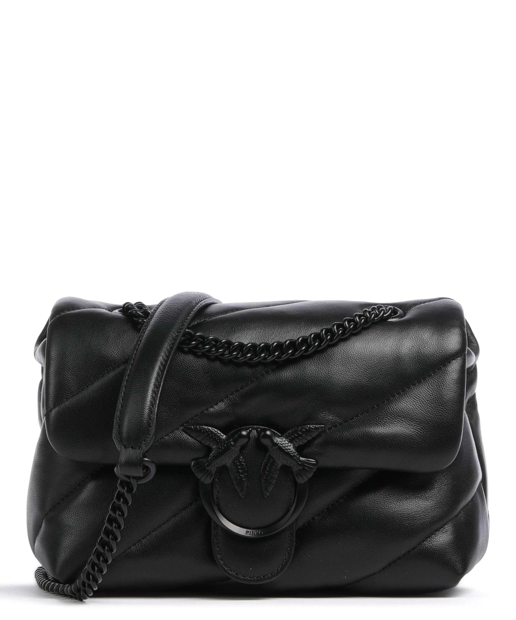  Pinko Love Puff Mini Borsa a spalla pelle di pecora nero  