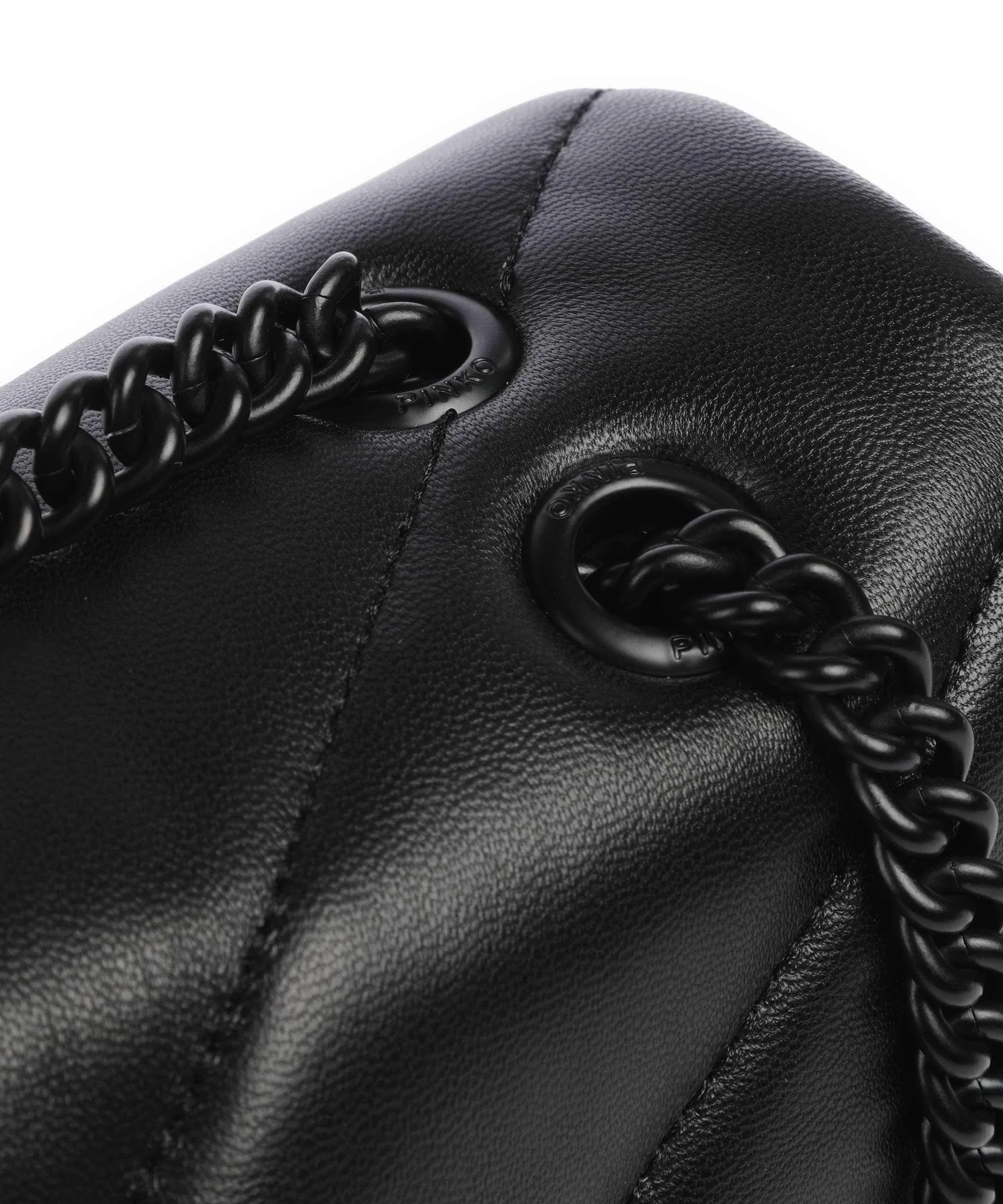  Pinko Love Puff Mini Borsa a spalla pelle di pecora nero  