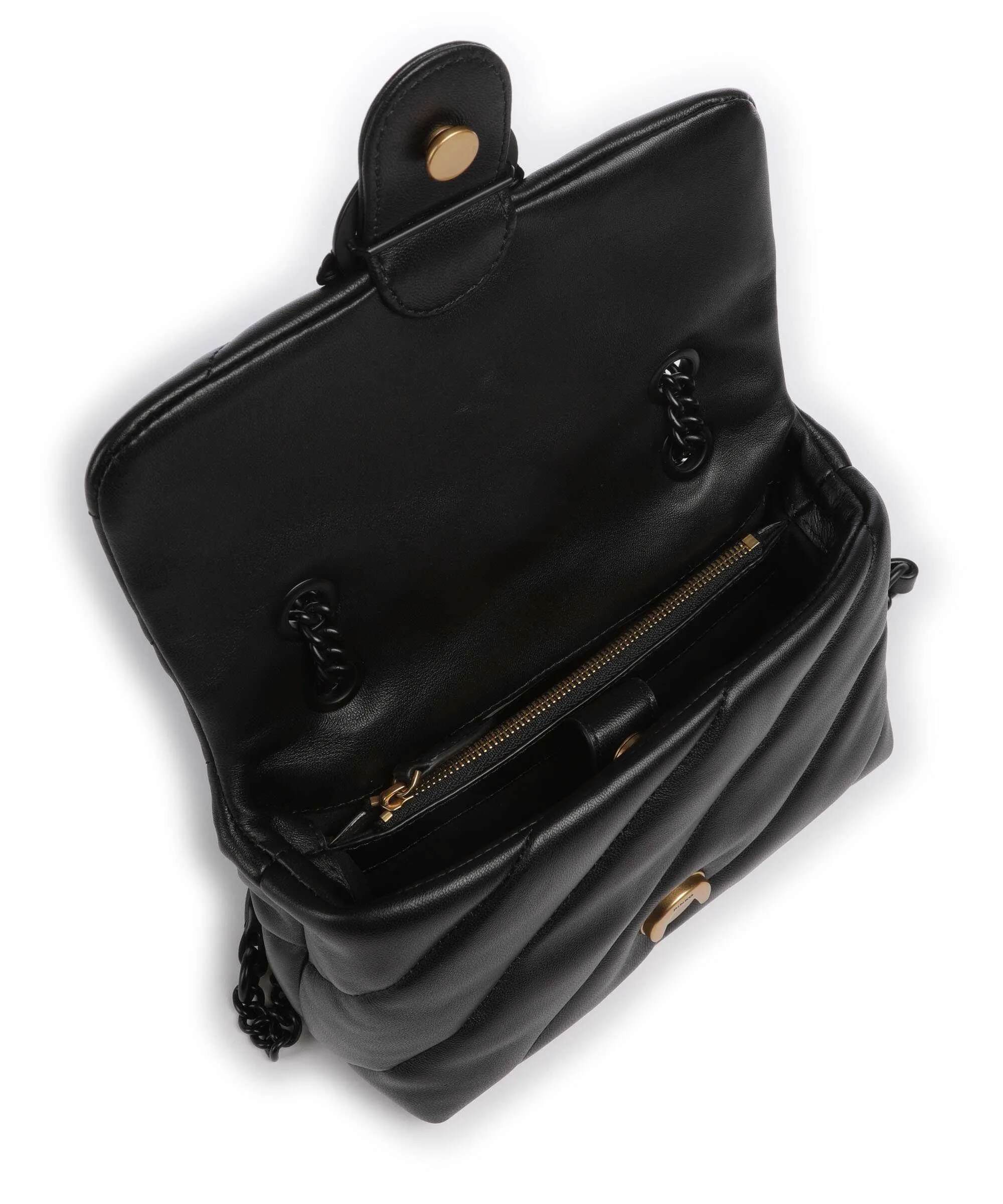  Pinko Love Puff Mini Borsa a spalla pelle di pecora nero  