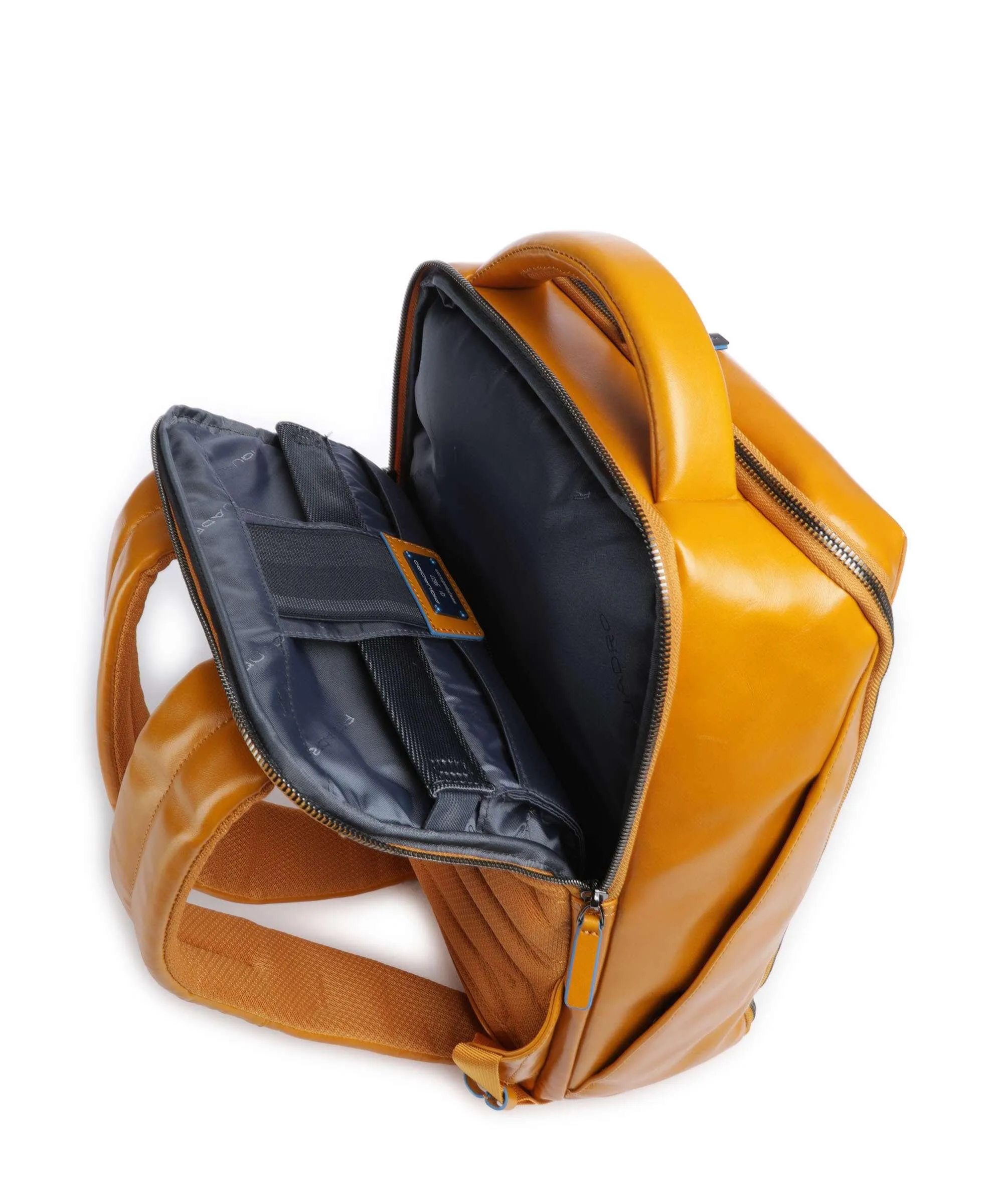  Piquadro Blue Square Zaino 15″ pelle di vacchetta finemente grana giallo  
