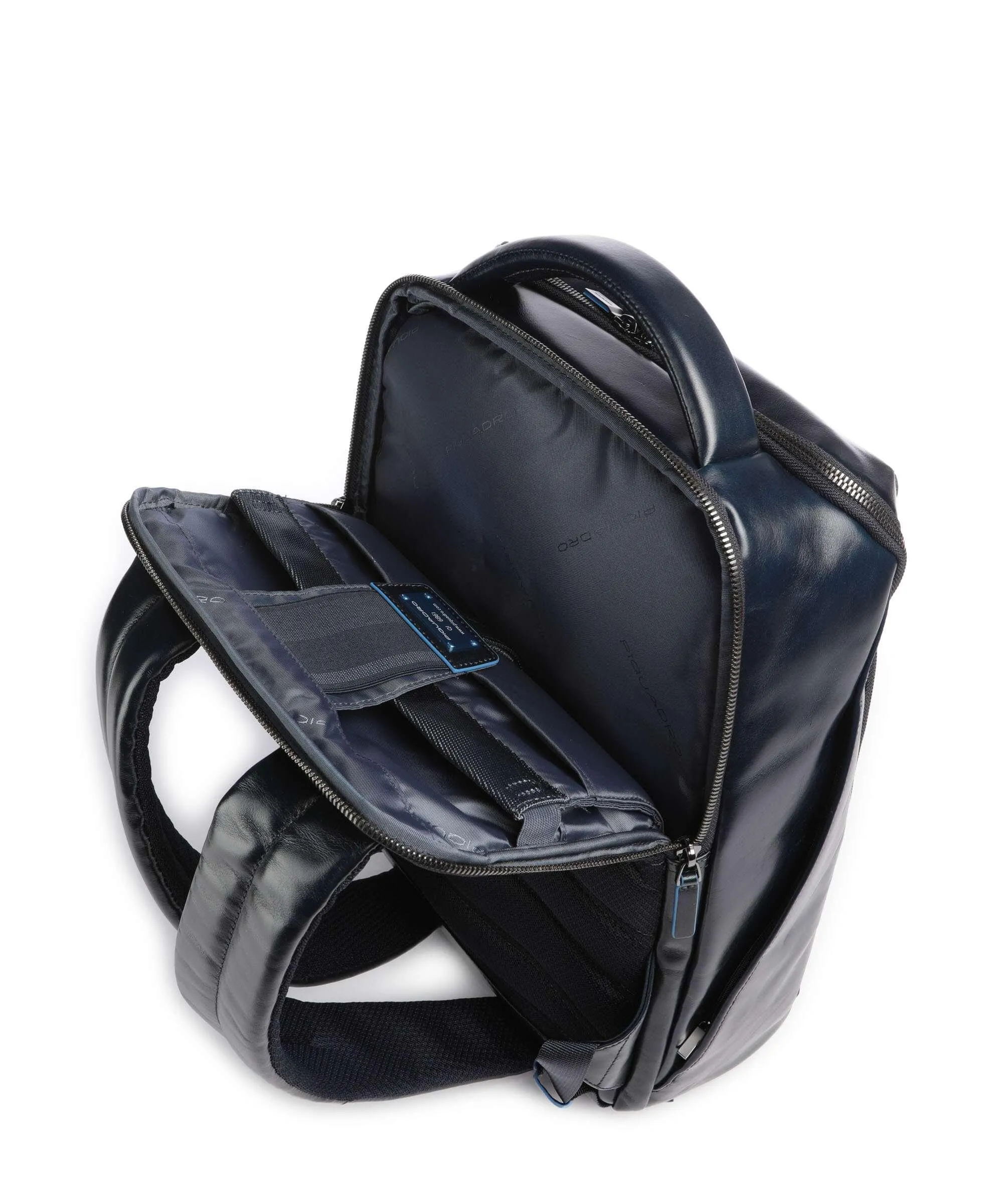  Piquadro Blue Square Zaino 15″ pelle di vacchetta finemente grana navy  