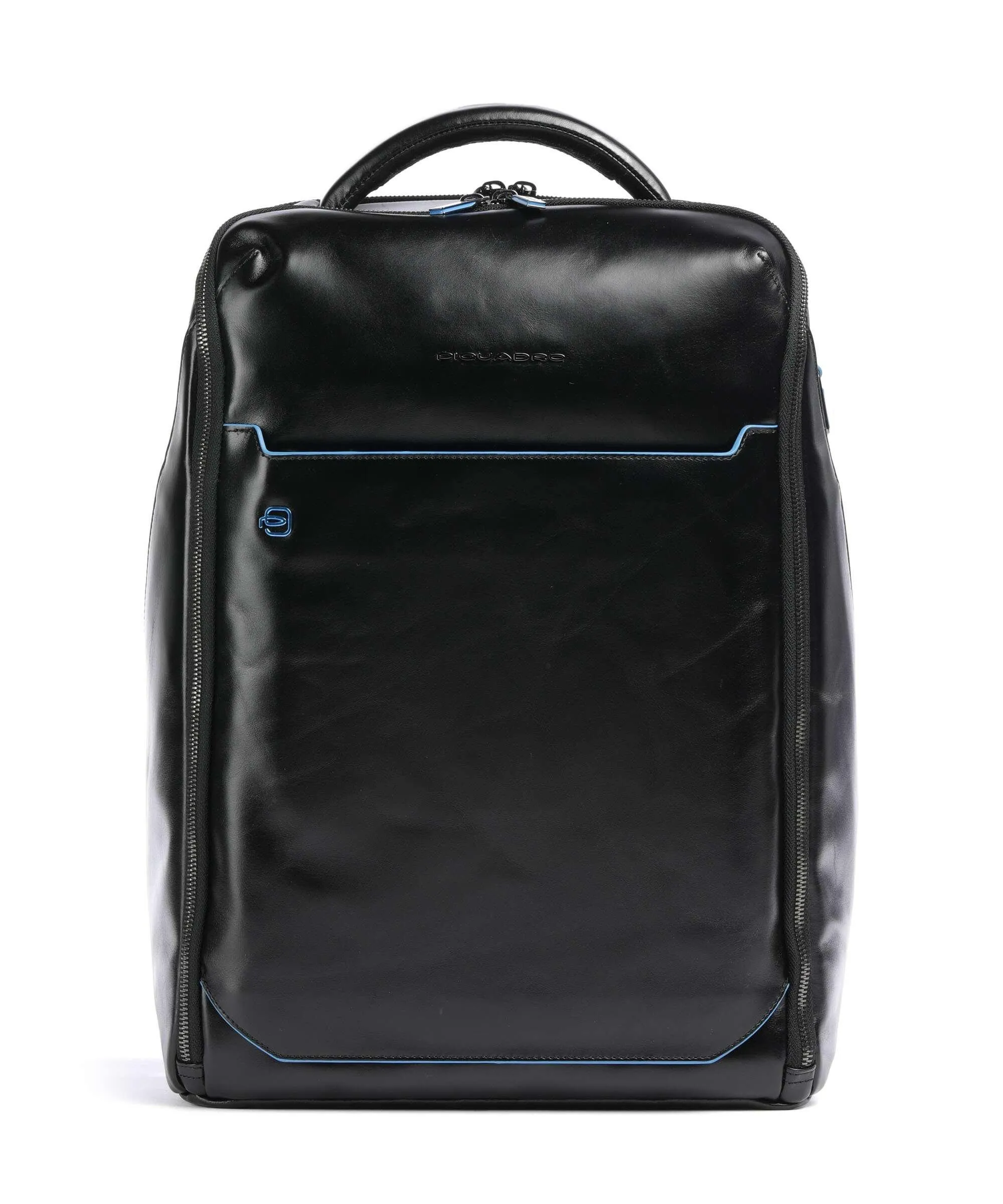  Piquadro Blue Square Zaino 15″ pelle di vacchetta finemente grana nero  