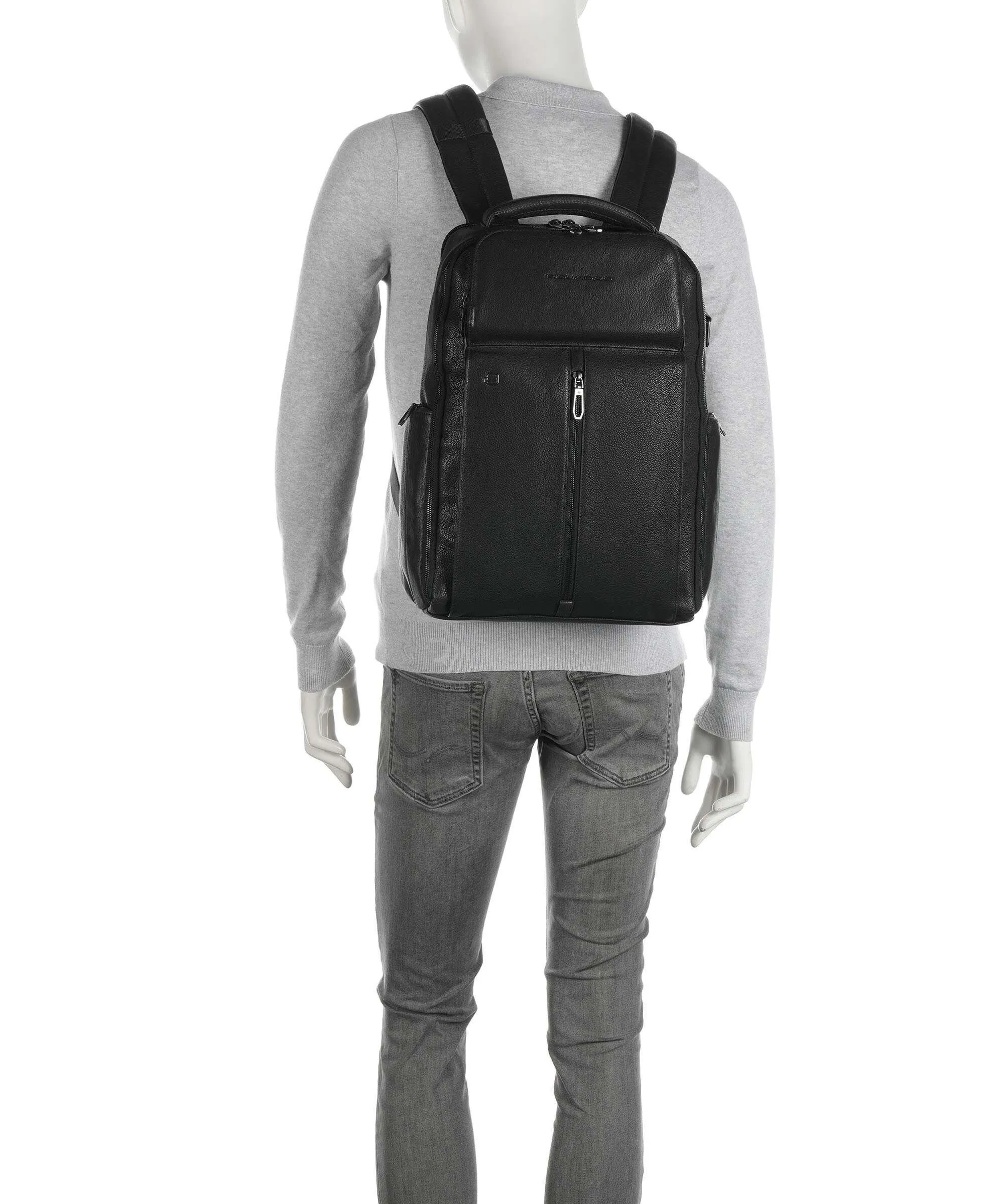  Piquadro Wollem Zaino 15″ pelle di vacchetta grana nero  