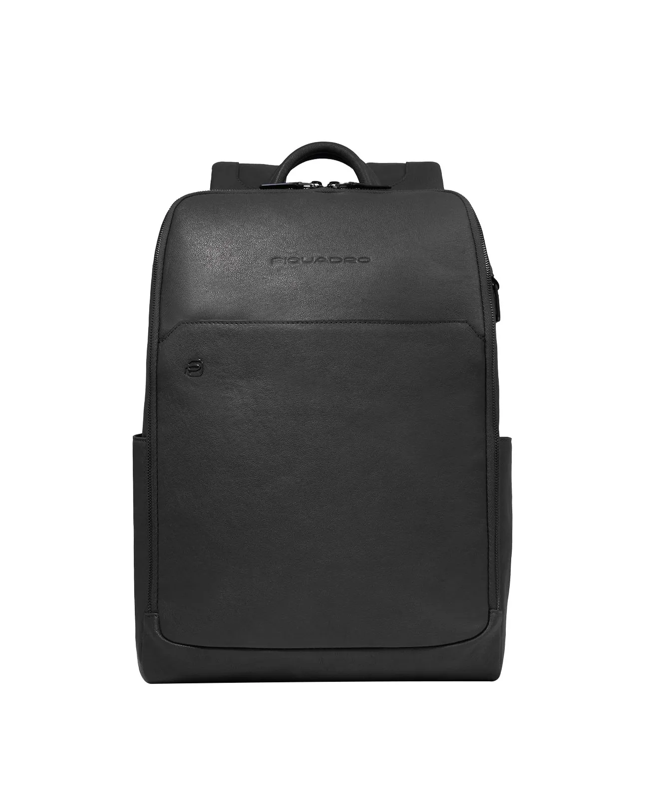 Piquadro - Zaino in pelle con protezione antiurto porta pc 15.6'' Black Square | Studioarch.com