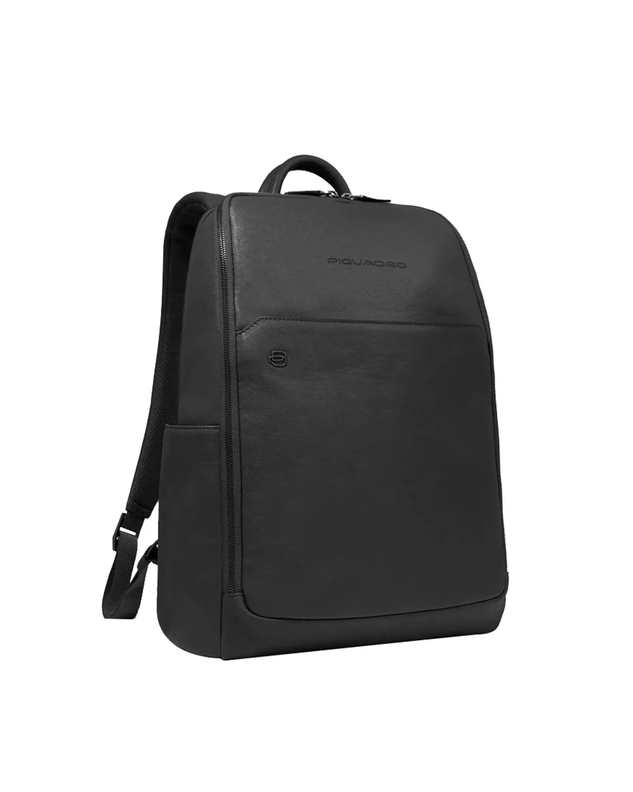 Piquadro - Zaino in pelle con protezione antiurto porta pc 15.6'' Black Square | Studioarch.com